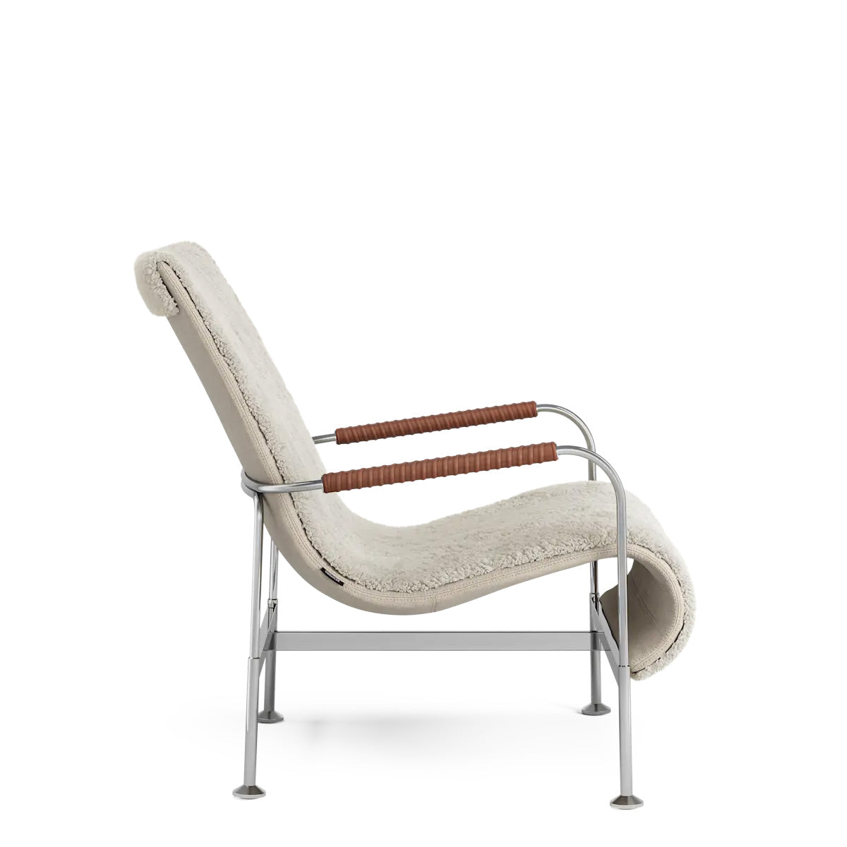 Swedese Serpentine Easy Chair - Steel Chrome - Sheepskin - Moonlight