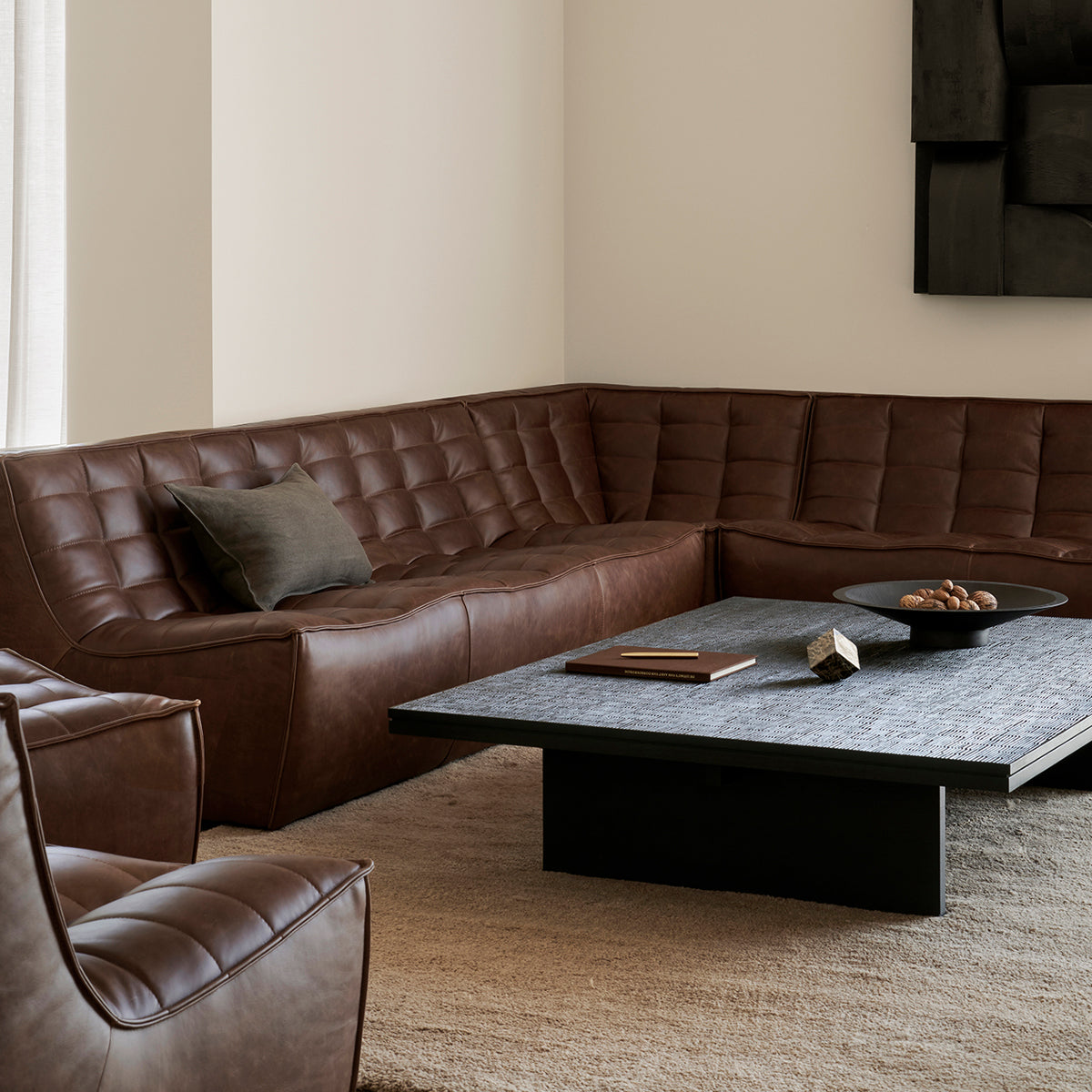 Ethnicraft N701 sofa - 1 seater - Chestnut