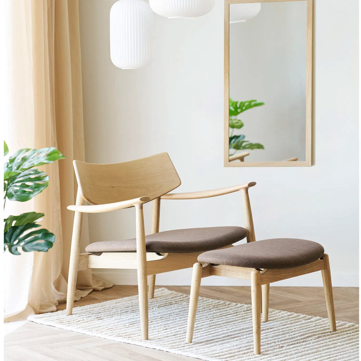 Olvera loungestol - natur eg / brun