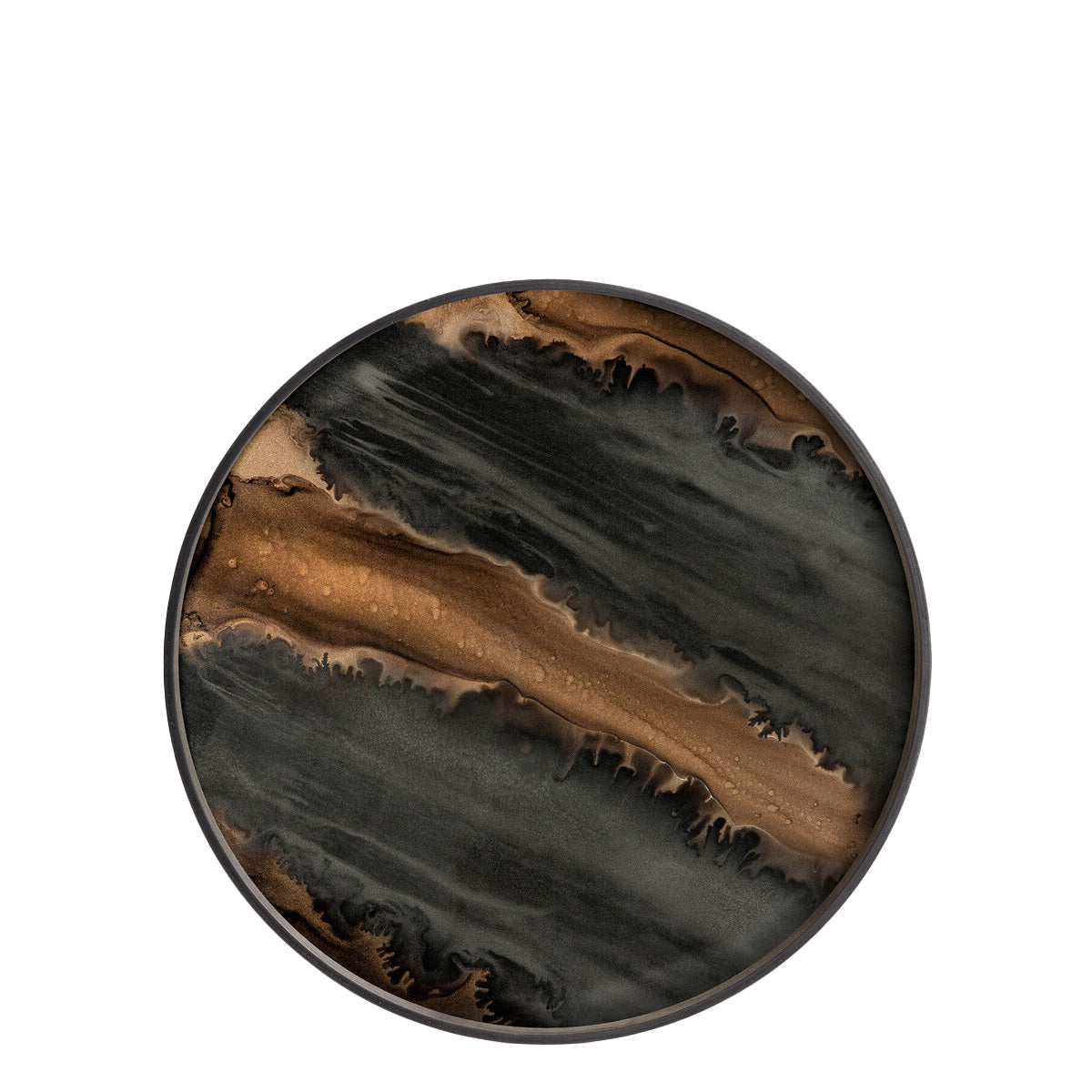Ethnicraft Organic Glass Tray - Dark Brown - Dia. 61cm
