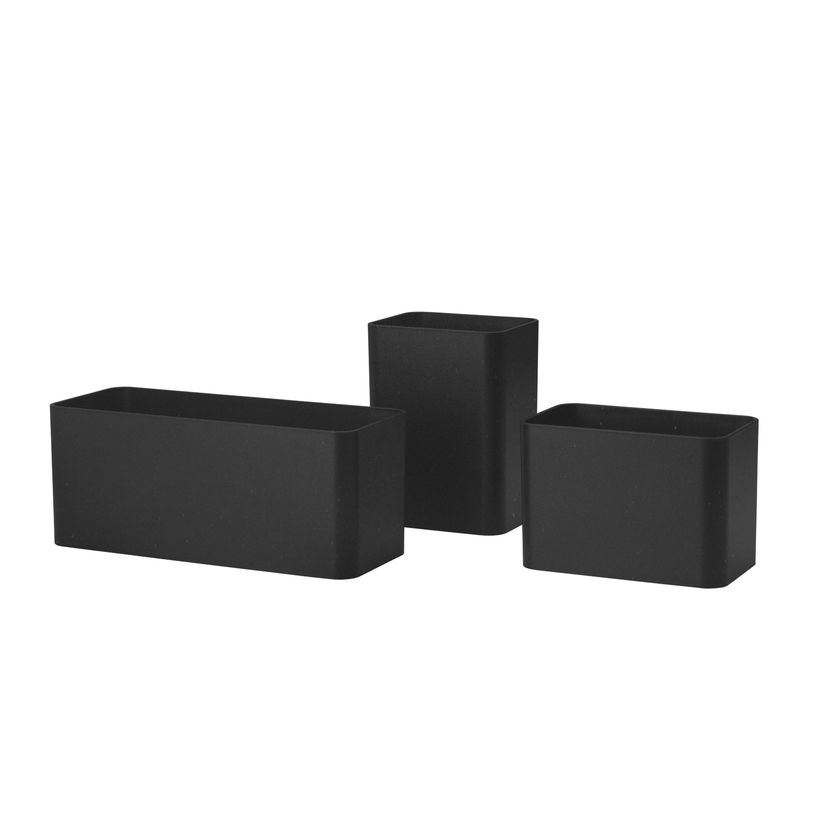 String Organizers one set of three 9x8x7 Black