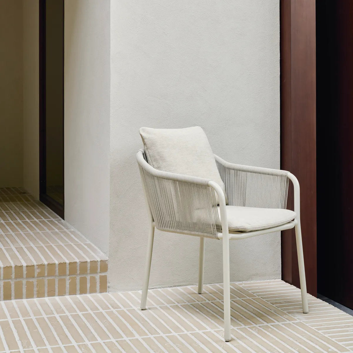Capitan Outdoor Dining Chair - Sand - Oyster Cushion