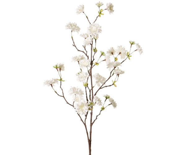 Kunstig Fersken Blomst gren - hvid - 110