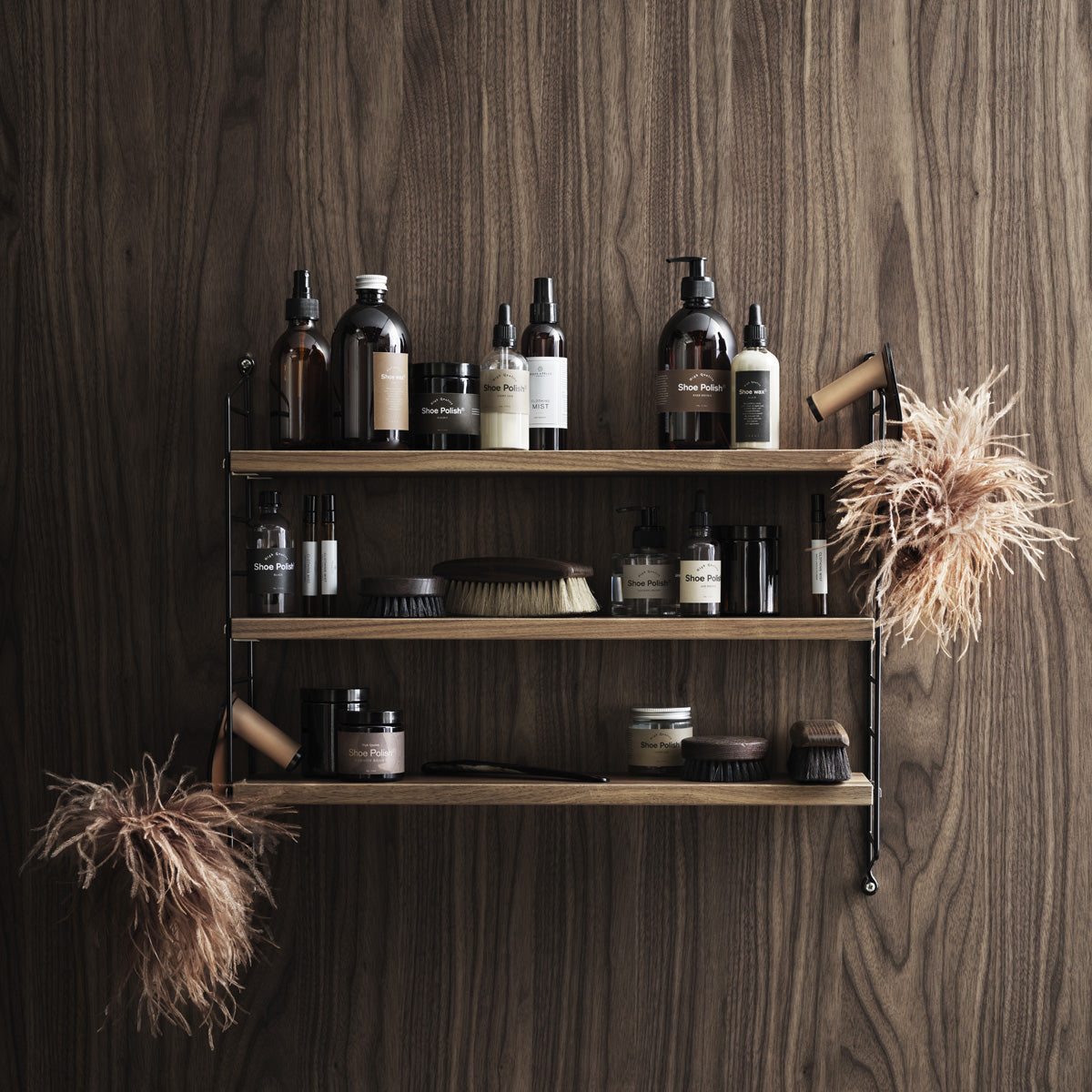 String Pocket Reol - Walnut-Black