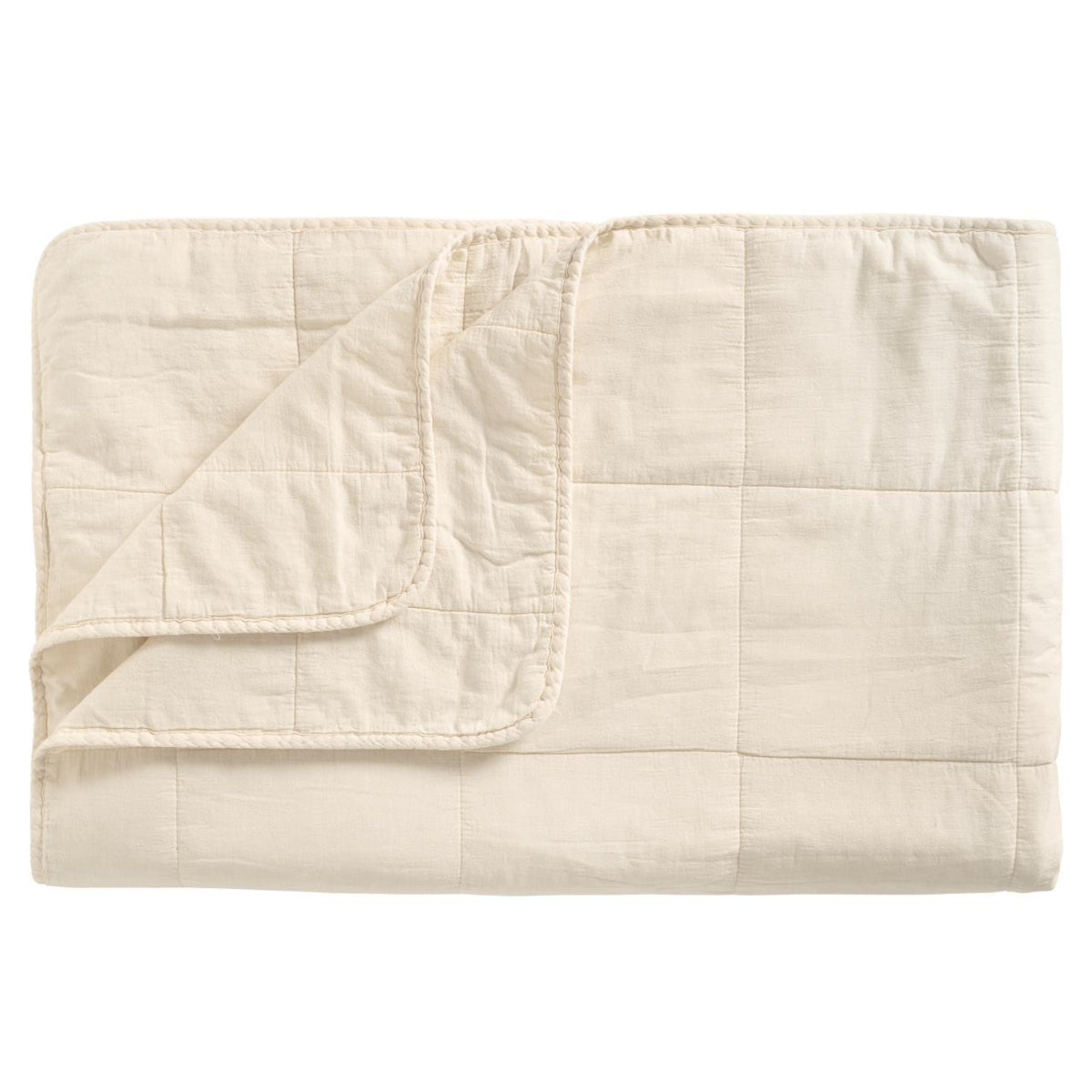 Ib Laursen Vintage Quilt plaid - butter cream - 180x130