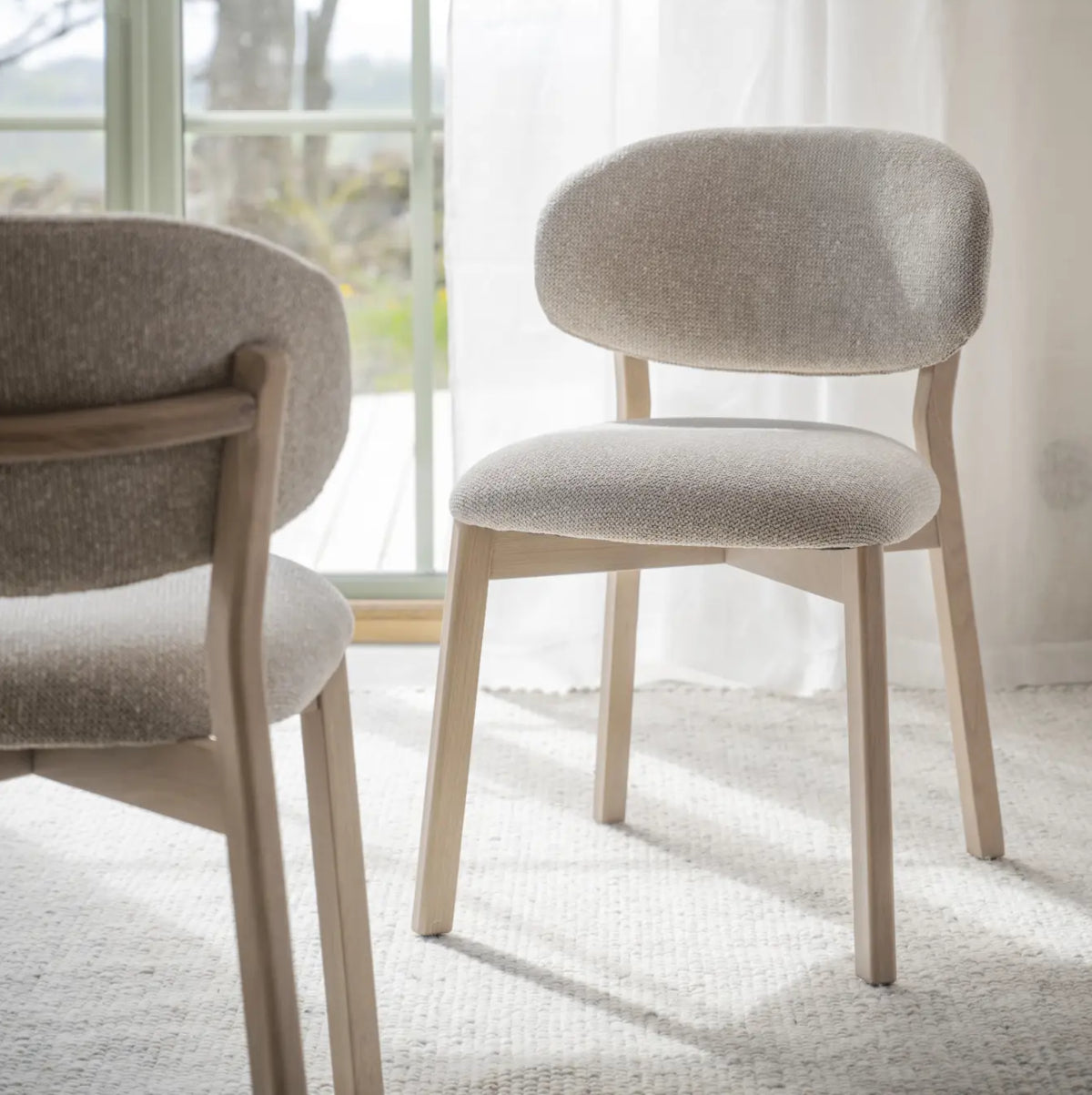 Rowico Home Patterson spisestuestol - beige/whitewash oak