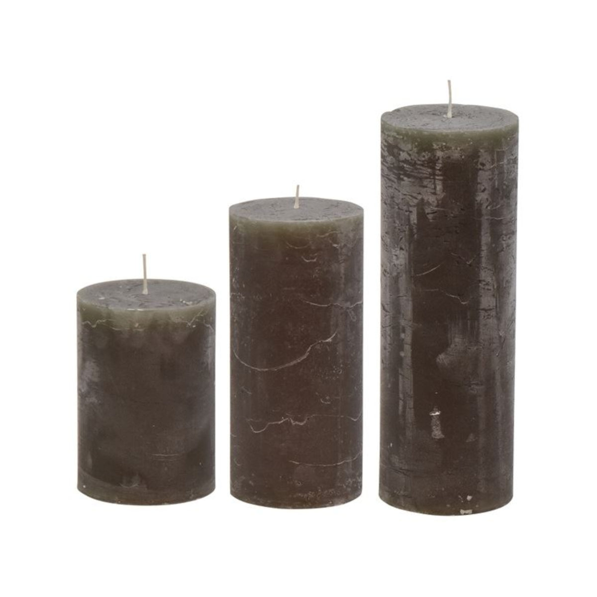 Rustic bloklys - 15x7 cm - mørkegrøn