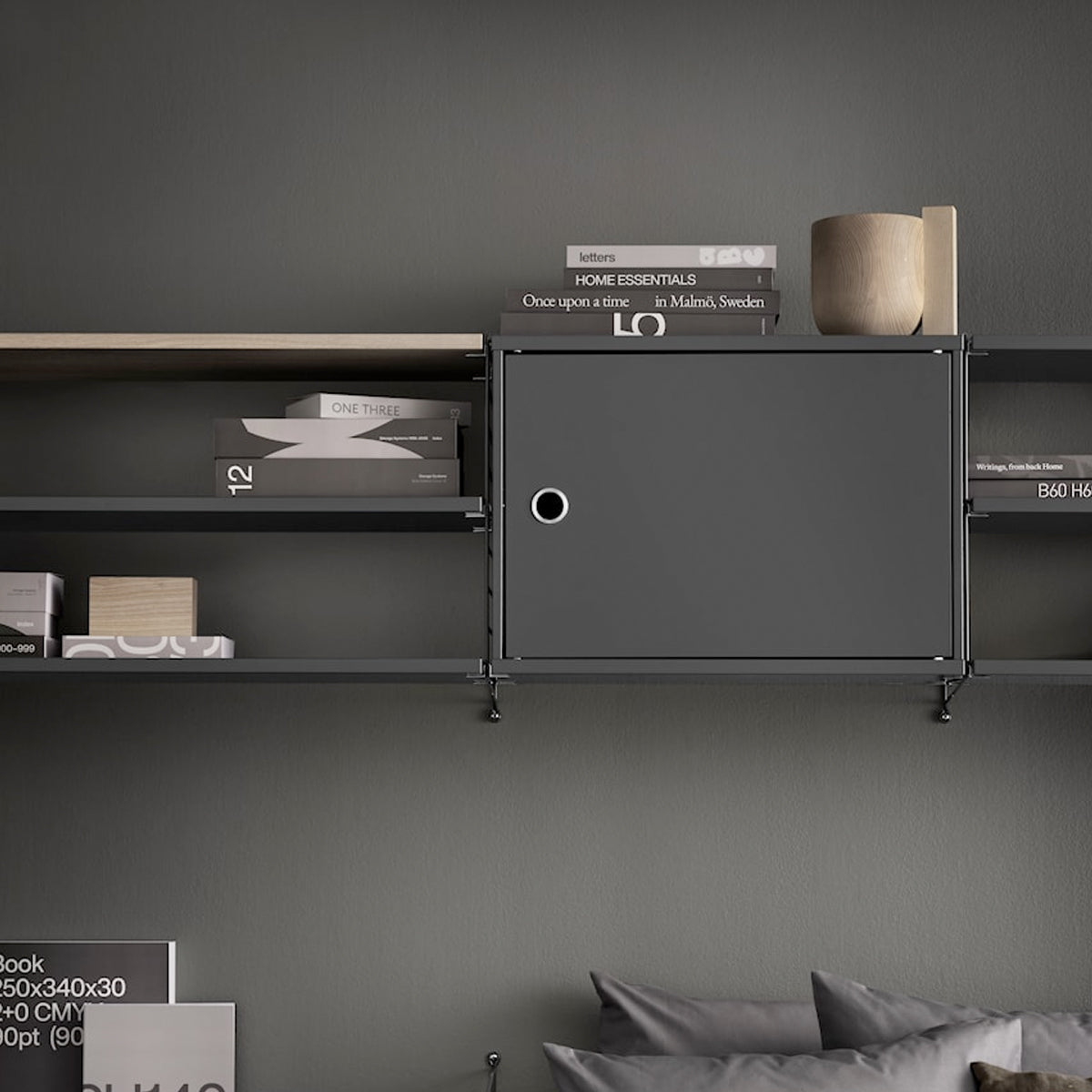 String Cabinet Swing Door  58x42x30 Dark Grey