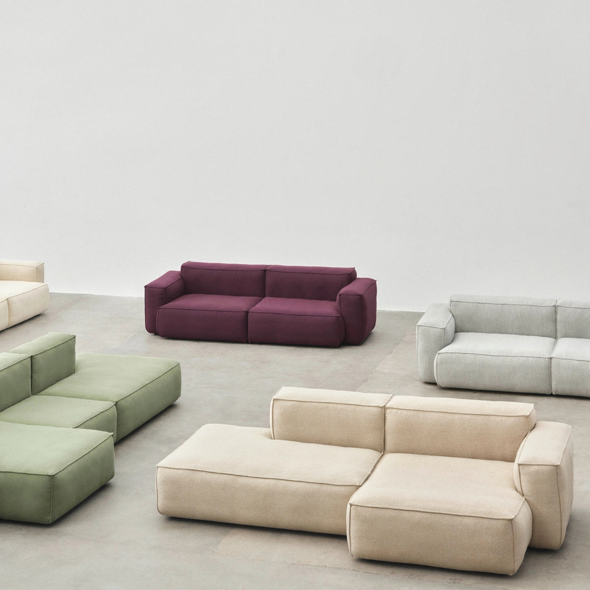 HAY Mags Soft Sofa - 2,5P - Low Arm - Combination 3 - Aftageligt Betræk - Linara 198
