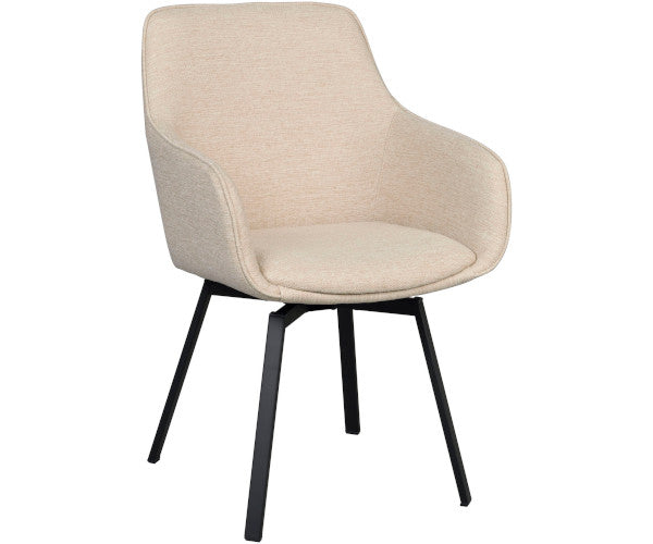 Rowico Home Alison spisestuestol - lys beige m/drej - m/arm