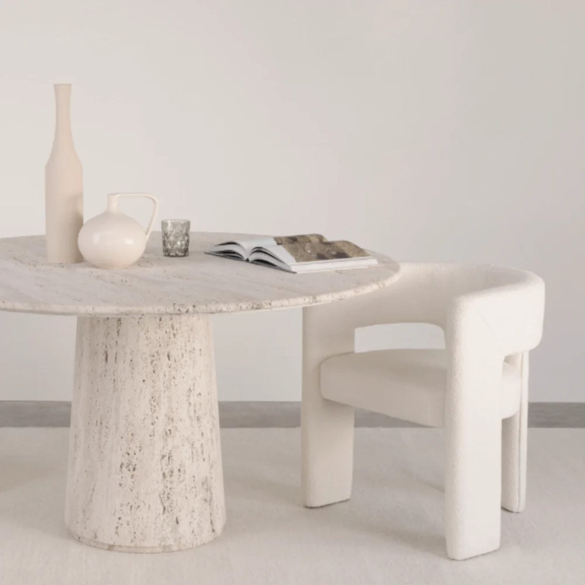 Verdon Legna spisebord - 140 - white  travertin sandstone