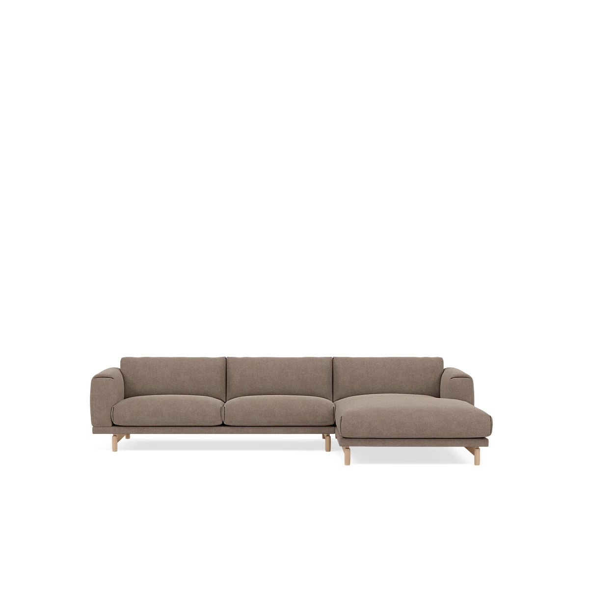 Muuto Rest Sofa - Chaise Longue - Turf - Ash Brown