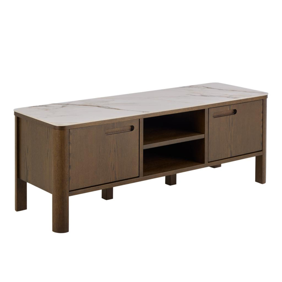 Southampton TV bord - creme keramik/røget eg - 120x40