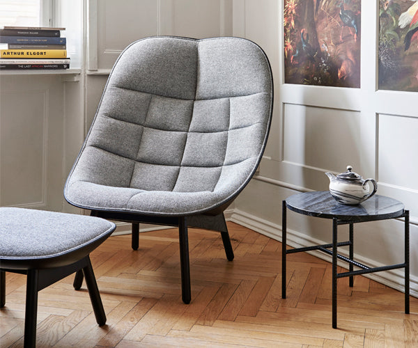HAY Uchiwa Quilt Loungestol - Hallingdal 166 - Sort Sierra Læder