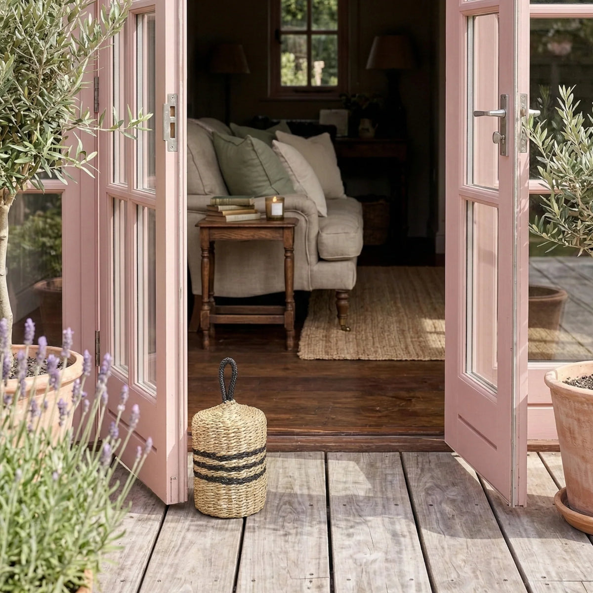 Vanillafly Cylinderformet dørstopper - søgræs - 4,5 kg