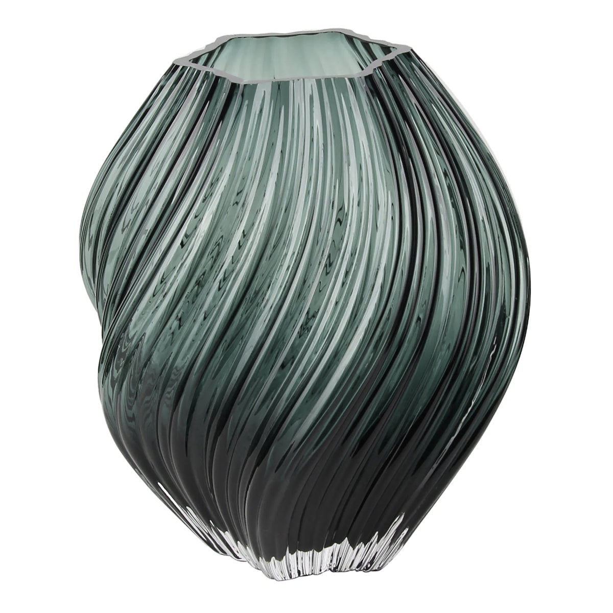 Glas vase - 19x23 - grågrøn
