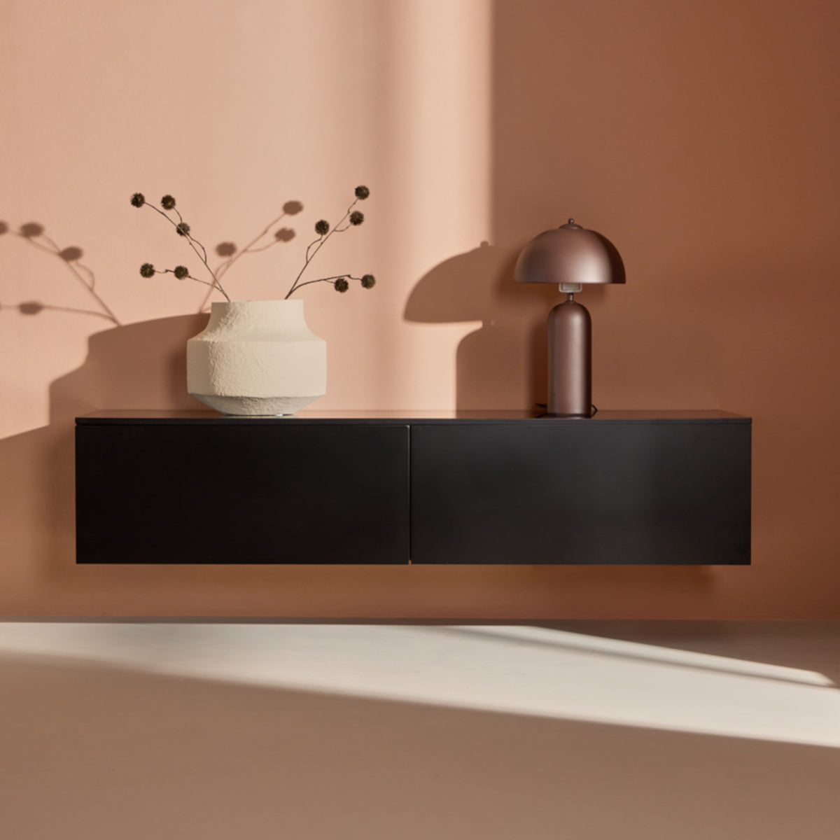 Venture Design Frihamn væghængt kommode - sort - 160x45