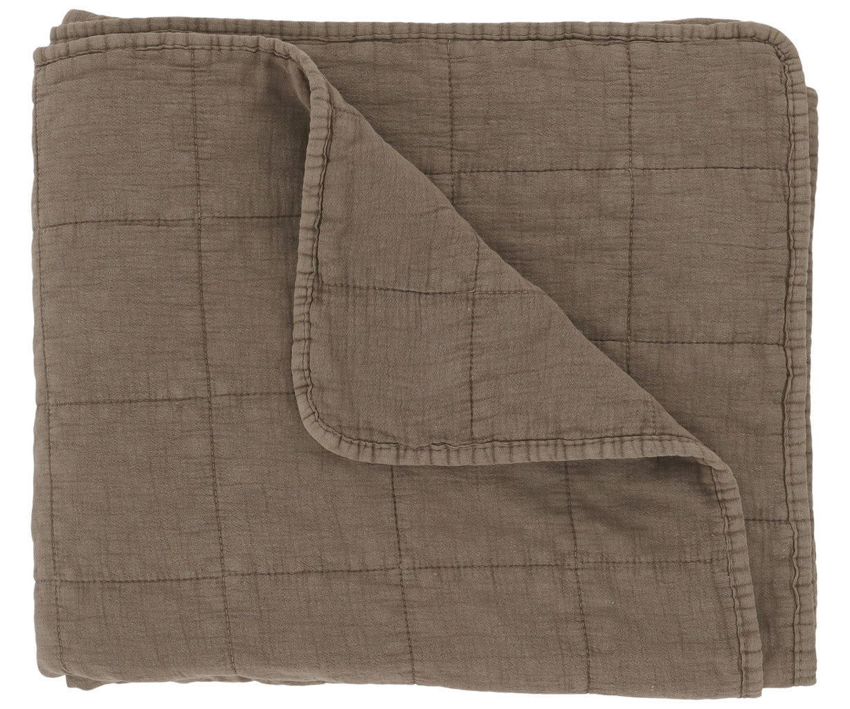 Chic Antique Vintage Quilt plaid - valnød - 180x130