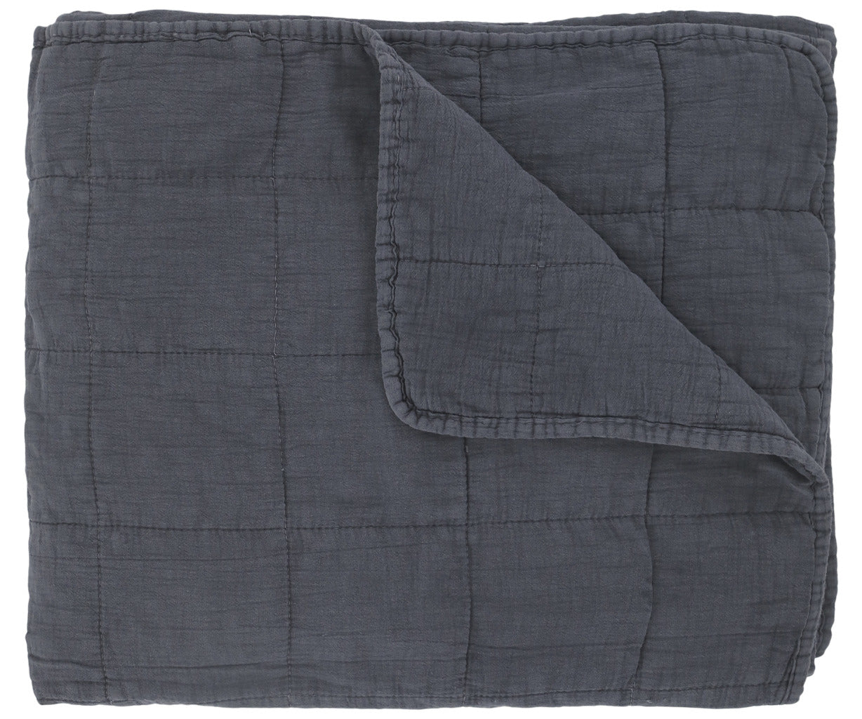 Chic Antique Vintage Quilt plaid - midtnight grey - 180x130