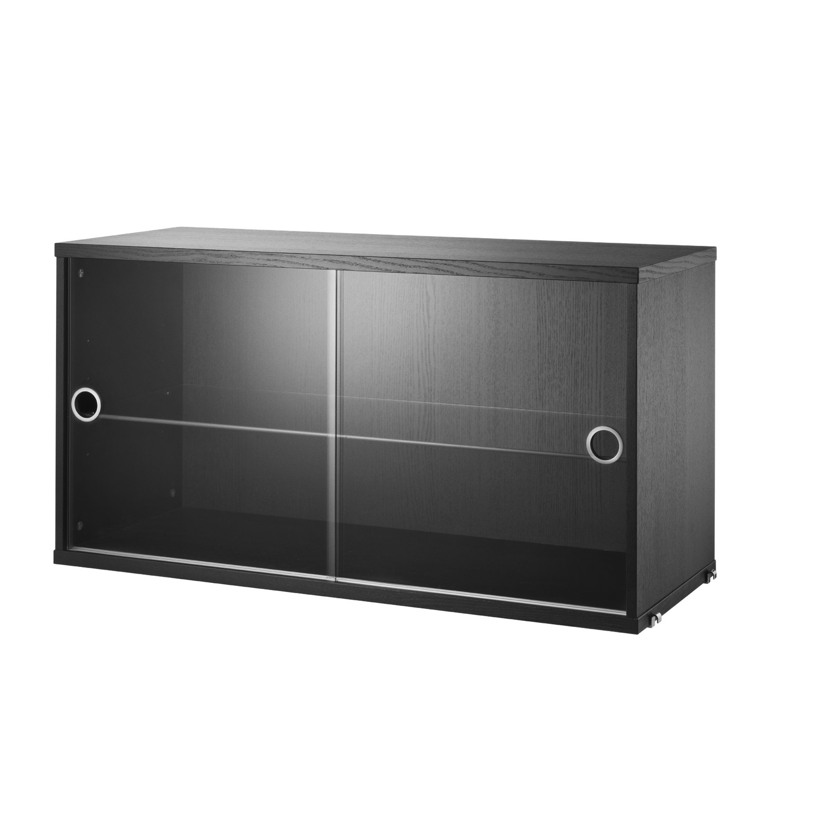 String Display Cabinet 78x42x30 Black stained ash