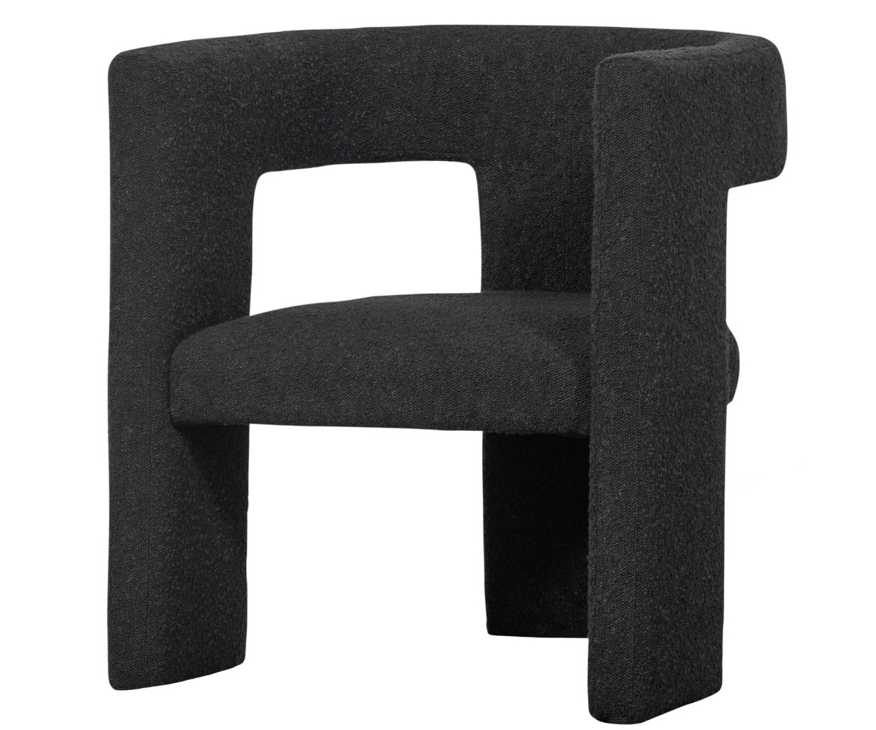 Woood Tiwa stol - boucle dark grey